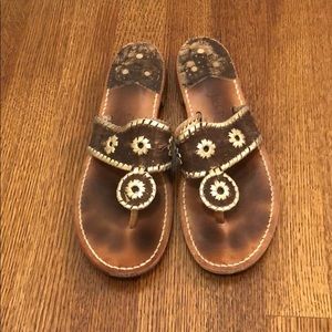 Brown Cork and Gold Jack Rogers Sandals